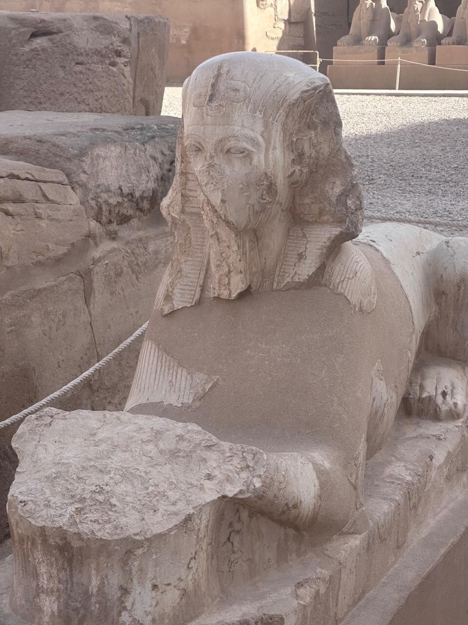 King Tut Sphinx at Karnak carved from white alabaster